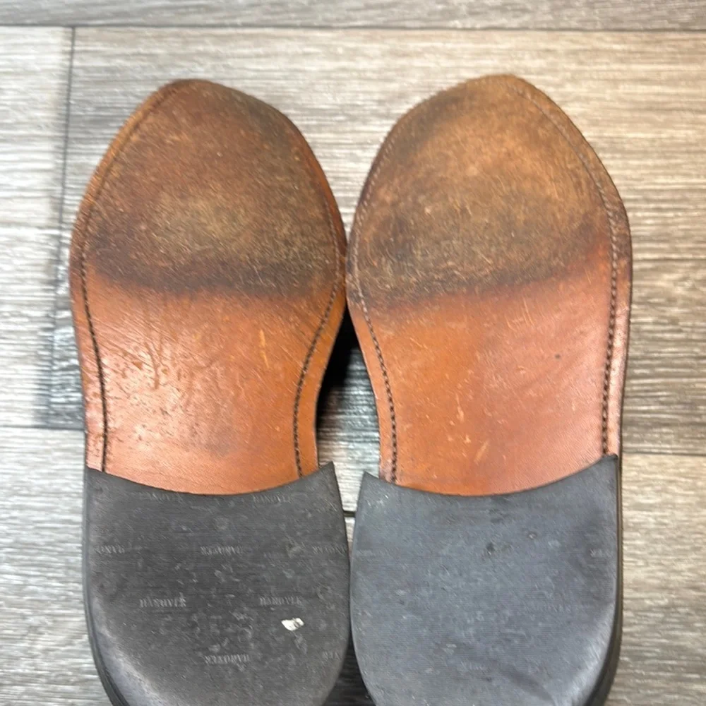 Hanover Black Leather Men's Dress Shoes men’s size 8 (s43)